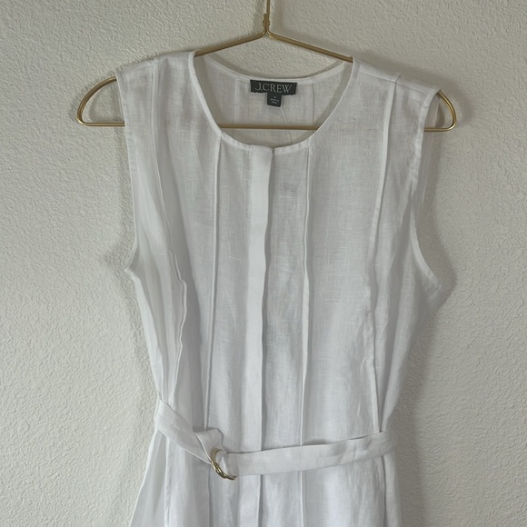 NWT J. Crew Seamed linen dress with removable belt, size Medium - Picture 3 of 12